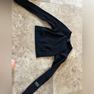 PINK black long sleeve tight fitting women’s shirt